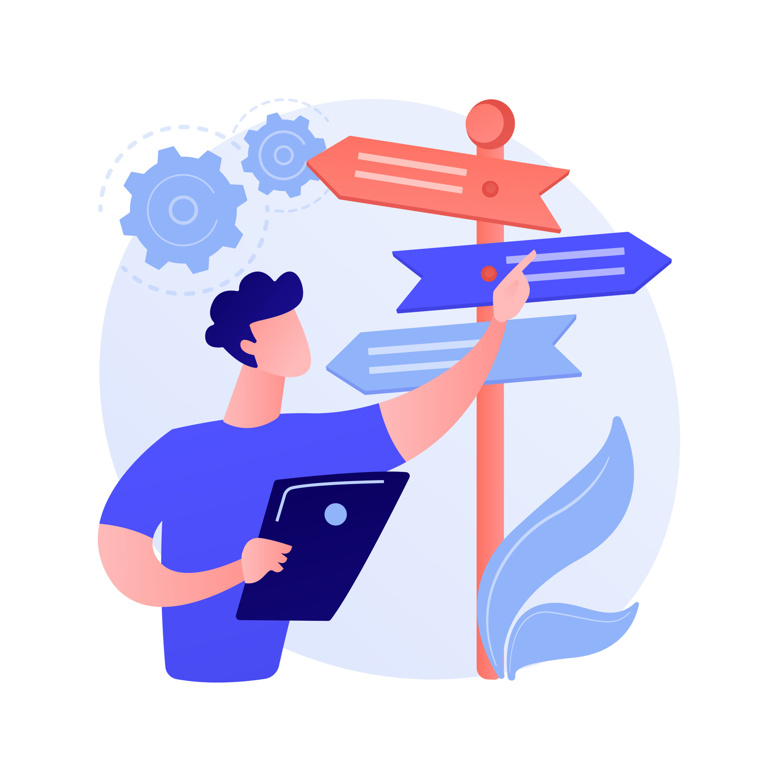 Homme qui cherche quelle trajectoire prendre